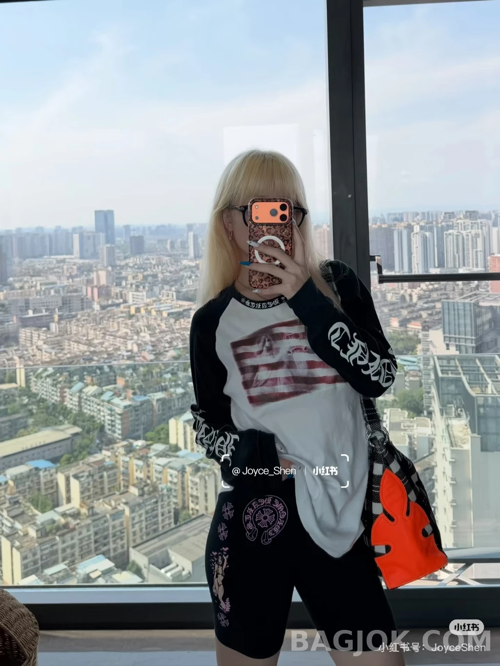크롬하츠 크롬하츠 성조기 래글런 긴팔티 상세 이미지