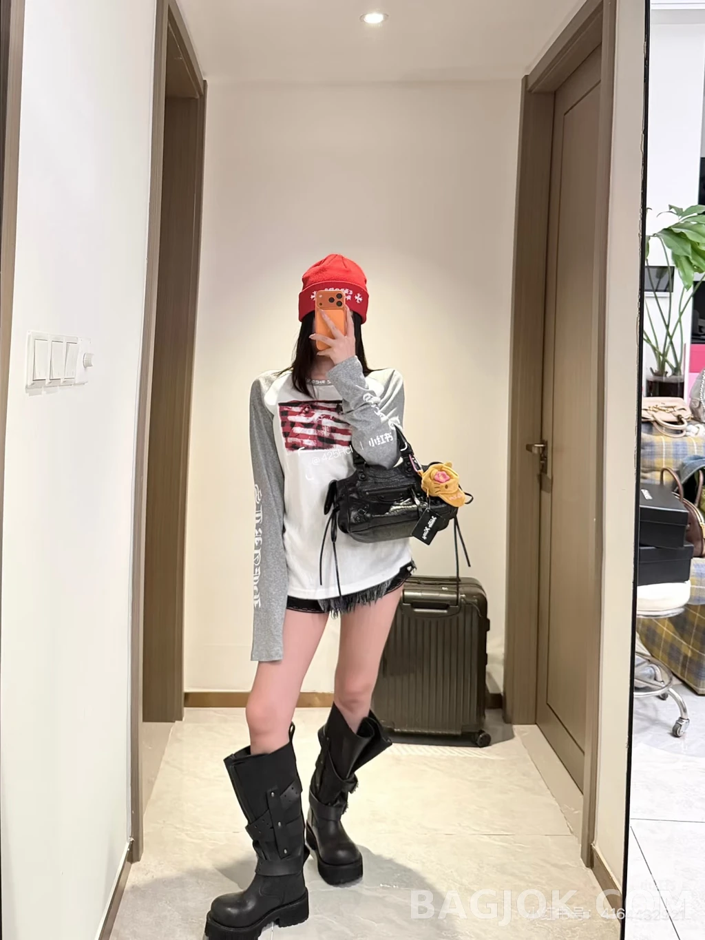 크롬하츠 크롬하츠 성조기 래글런 긴팔티 상세 이미지