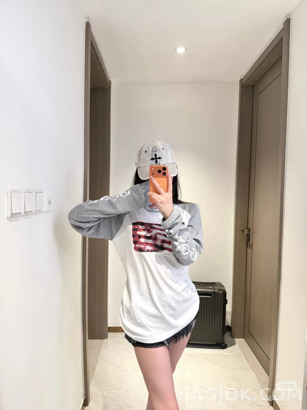 크롬하츠 크롬하츠 성조기 래글런 긴팔티 상세 이미지