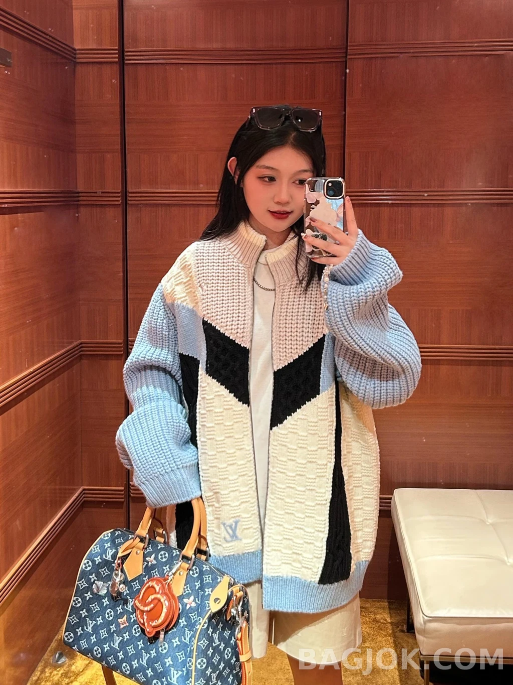 루이비통 루이비통 다미에 집업 니트 상세 이미지