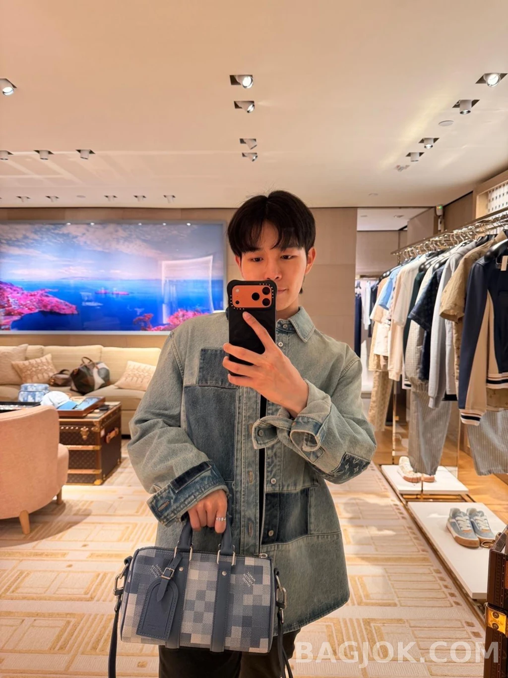 루이비통 루이비통 워싱 데님 패치워크 오버셔츠 상세 이미지