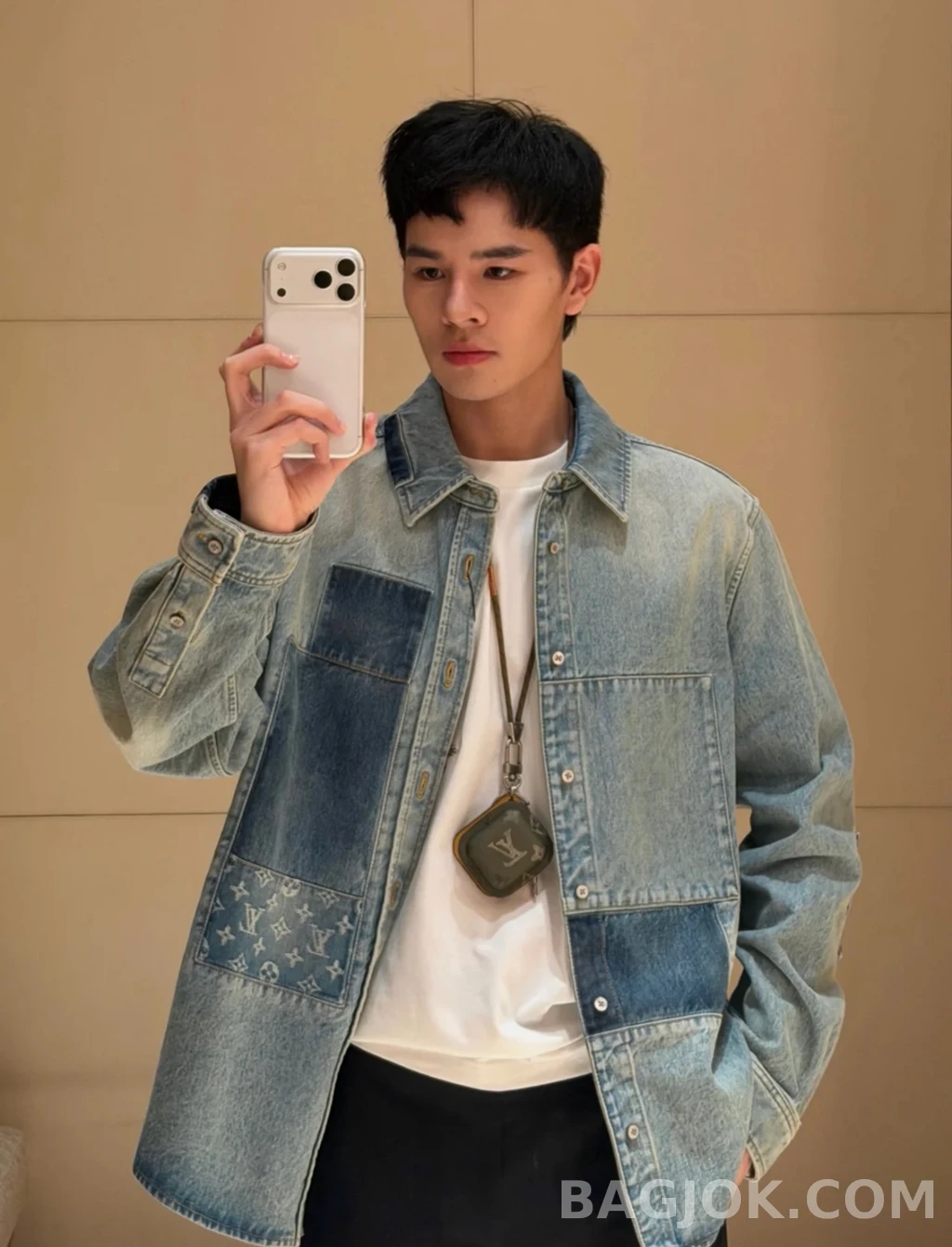루이비통 루이비통 워싱 데님 패치워크 오버셔츠 상세 이미지