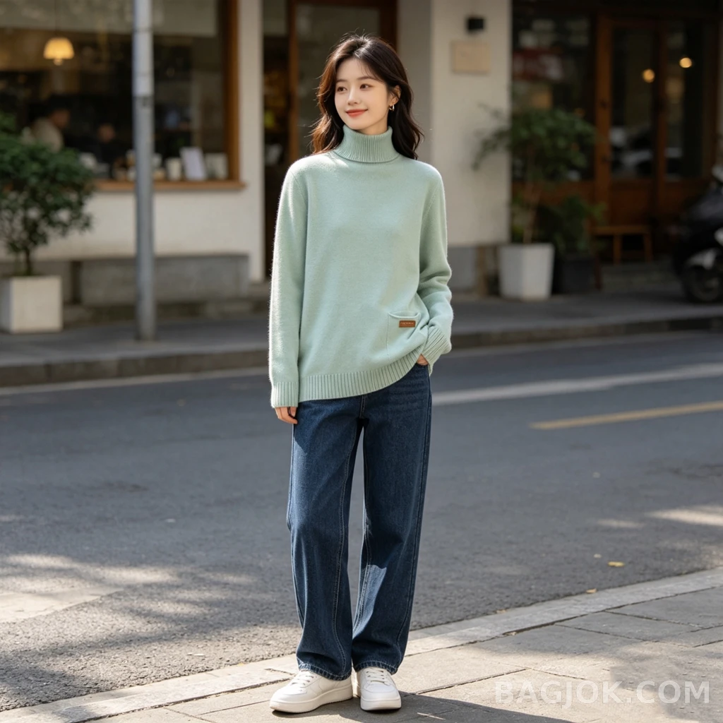 루이비통 루이비통 포켓 패치 터틀넥 니트 상세 이미지