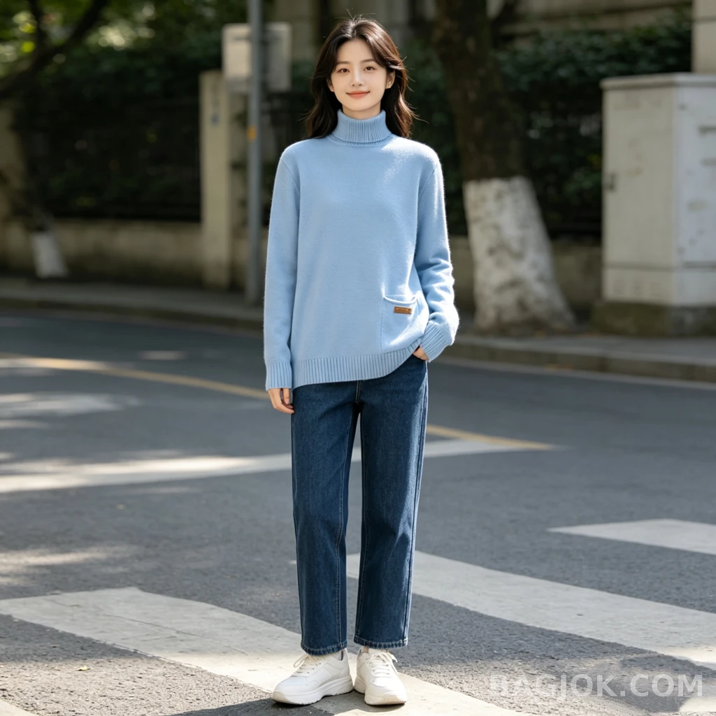 루이비통 루이비통 포켓 패치 터틀넥 니트 상세 이미지