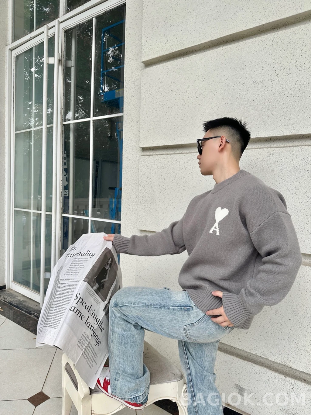 아미 아미 드 쾨르 니트 하트 자카드 니트 상세 이미지