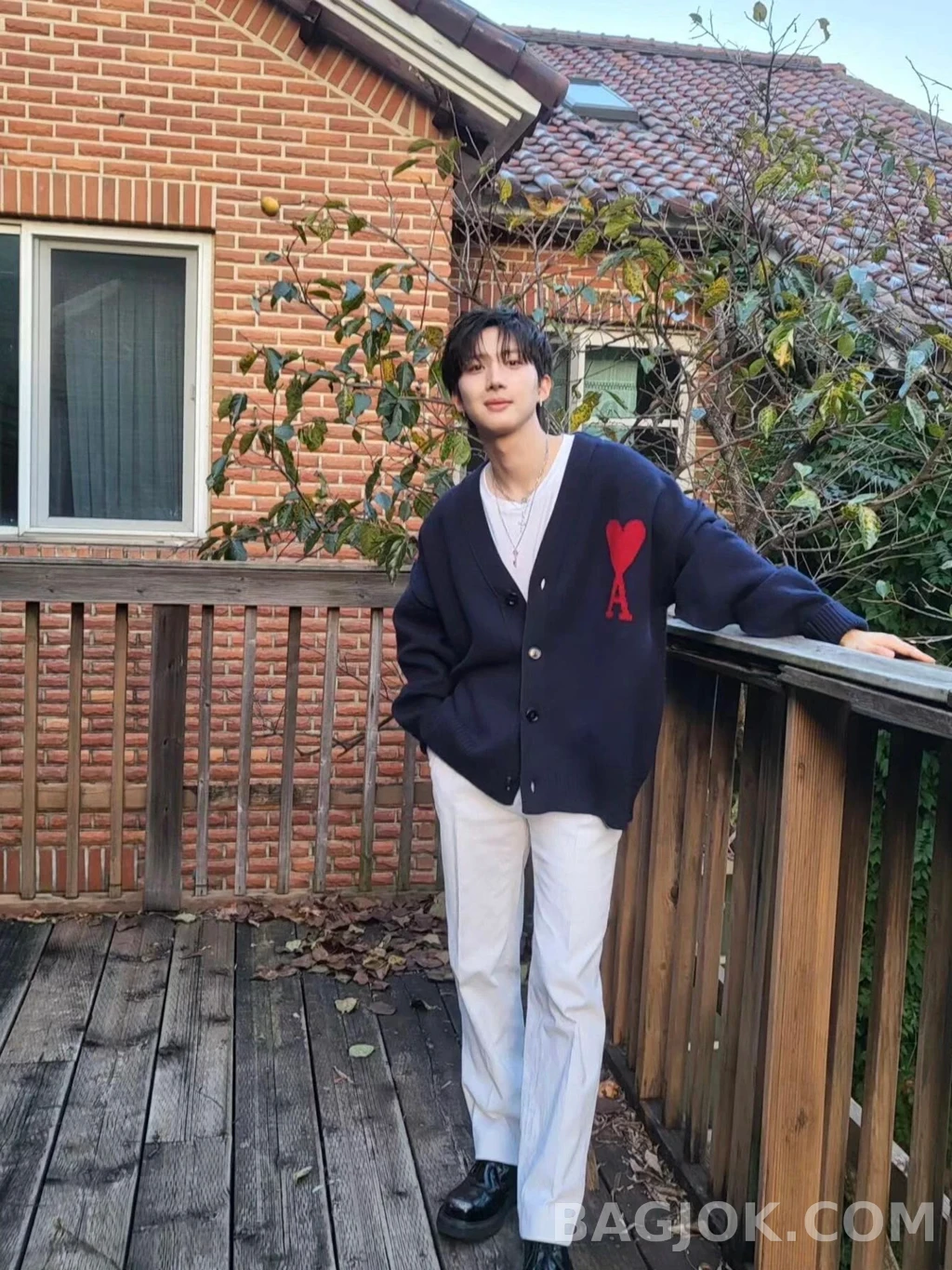 아미 아미 하트 로고 가디건 상세 이미지