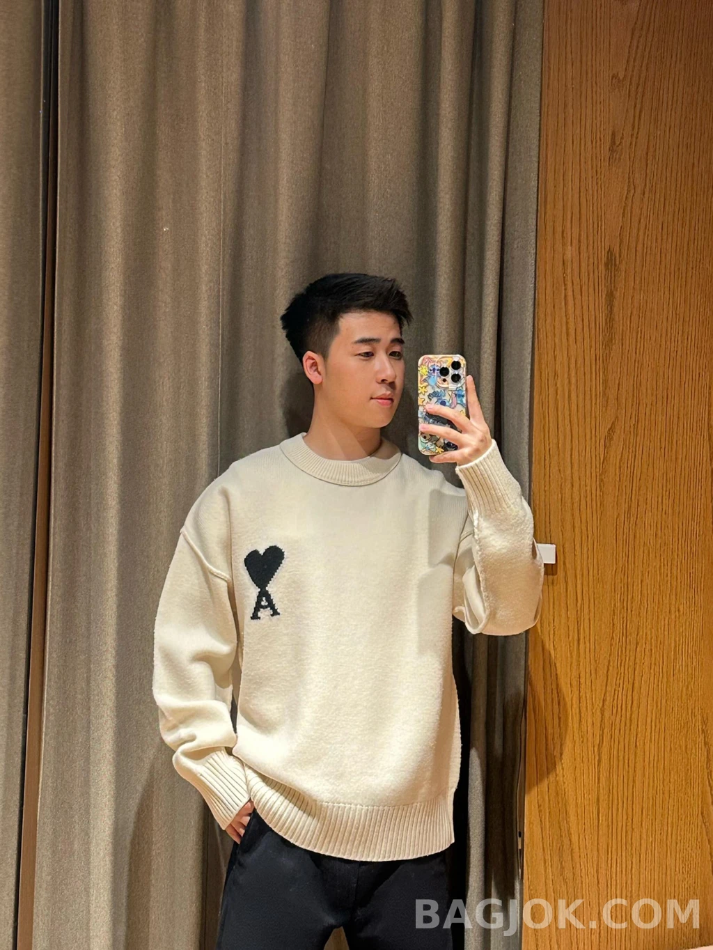 아미 아미 하트 로고 니트 상세 이미지