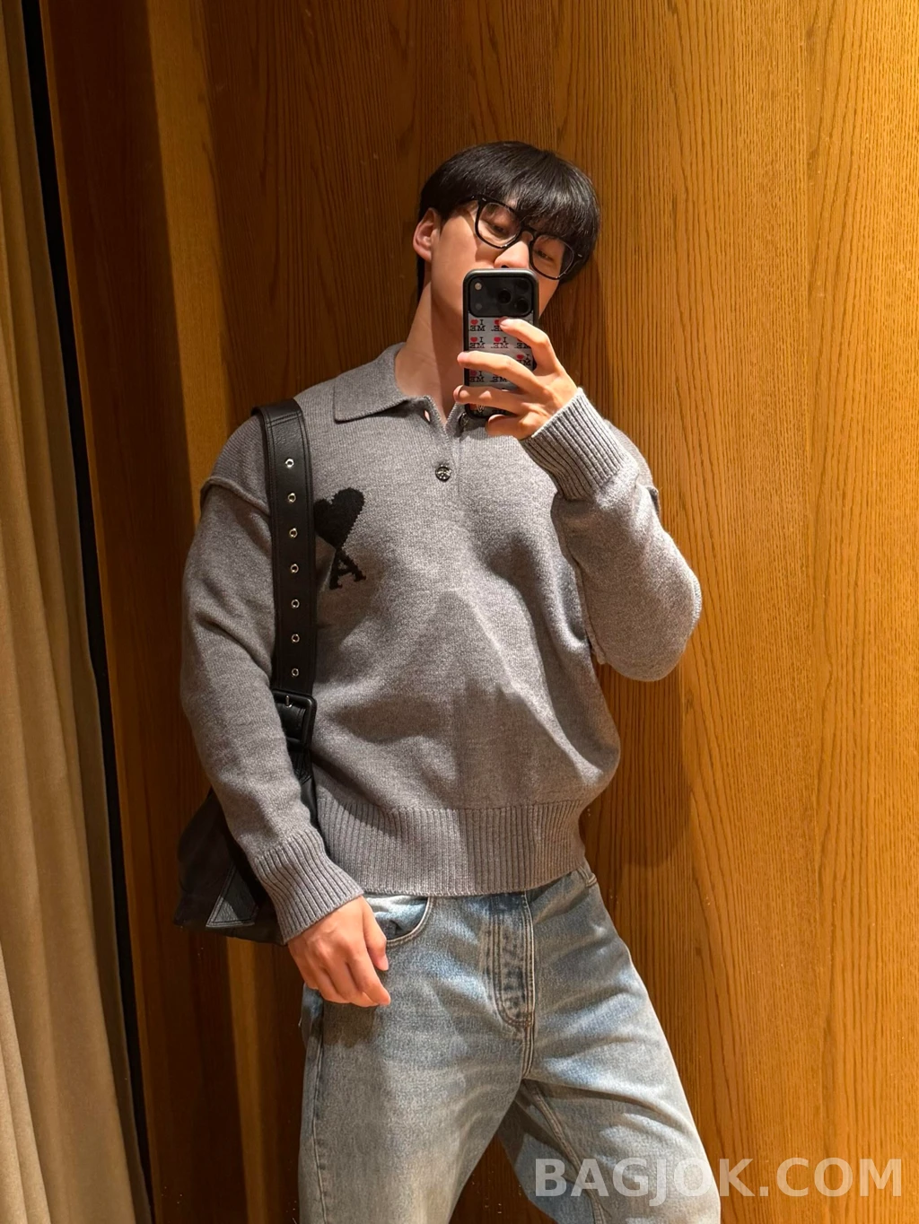 아미 아미 하트 로고 니트 폴로 상세 이미지