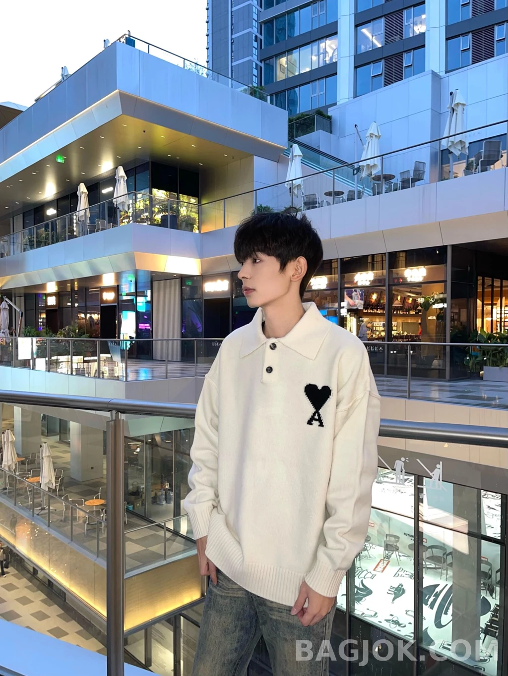 아미 아미 하트 로고 니트 폴로 상세 이미지