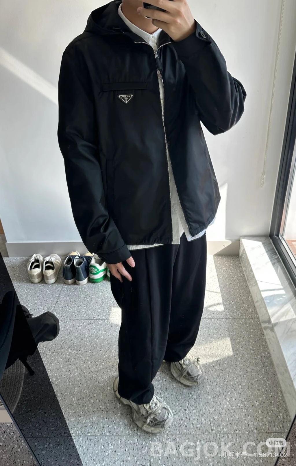프라다 프라다 나일론 후드 재킷 상세 이미지