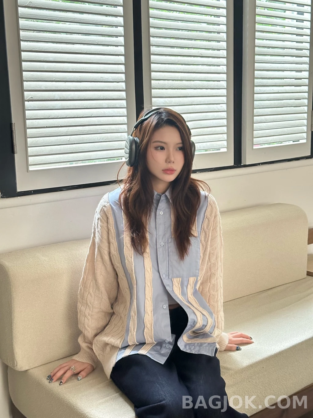 로에베 로에베 니트 콤비 셔츠 상세 이미지