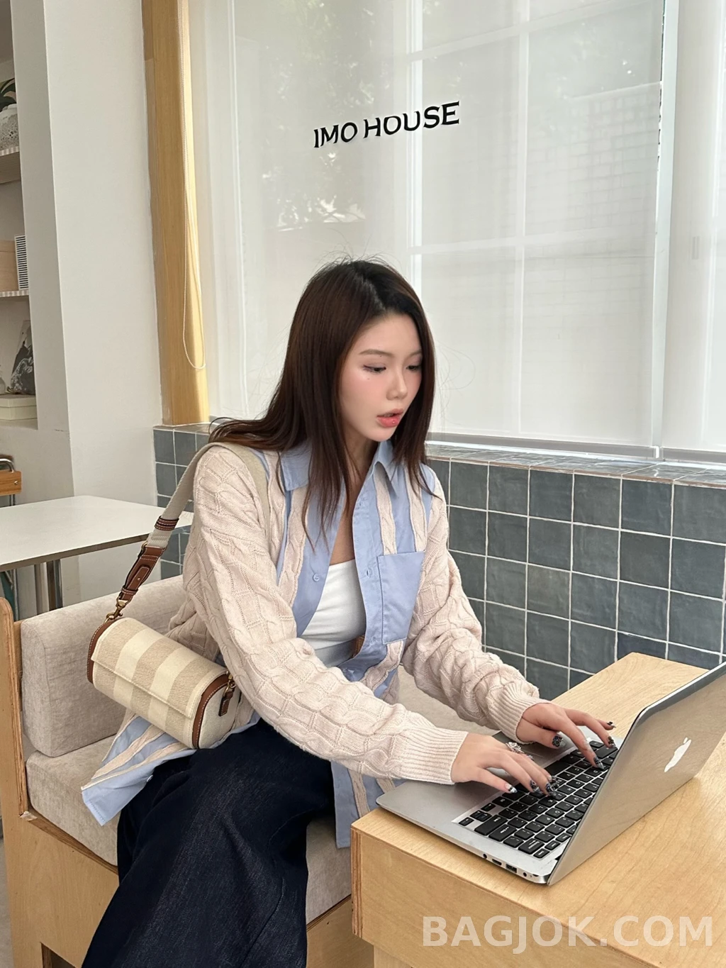로에베 로에베 니트 콤비 셔츠 상세 이미지