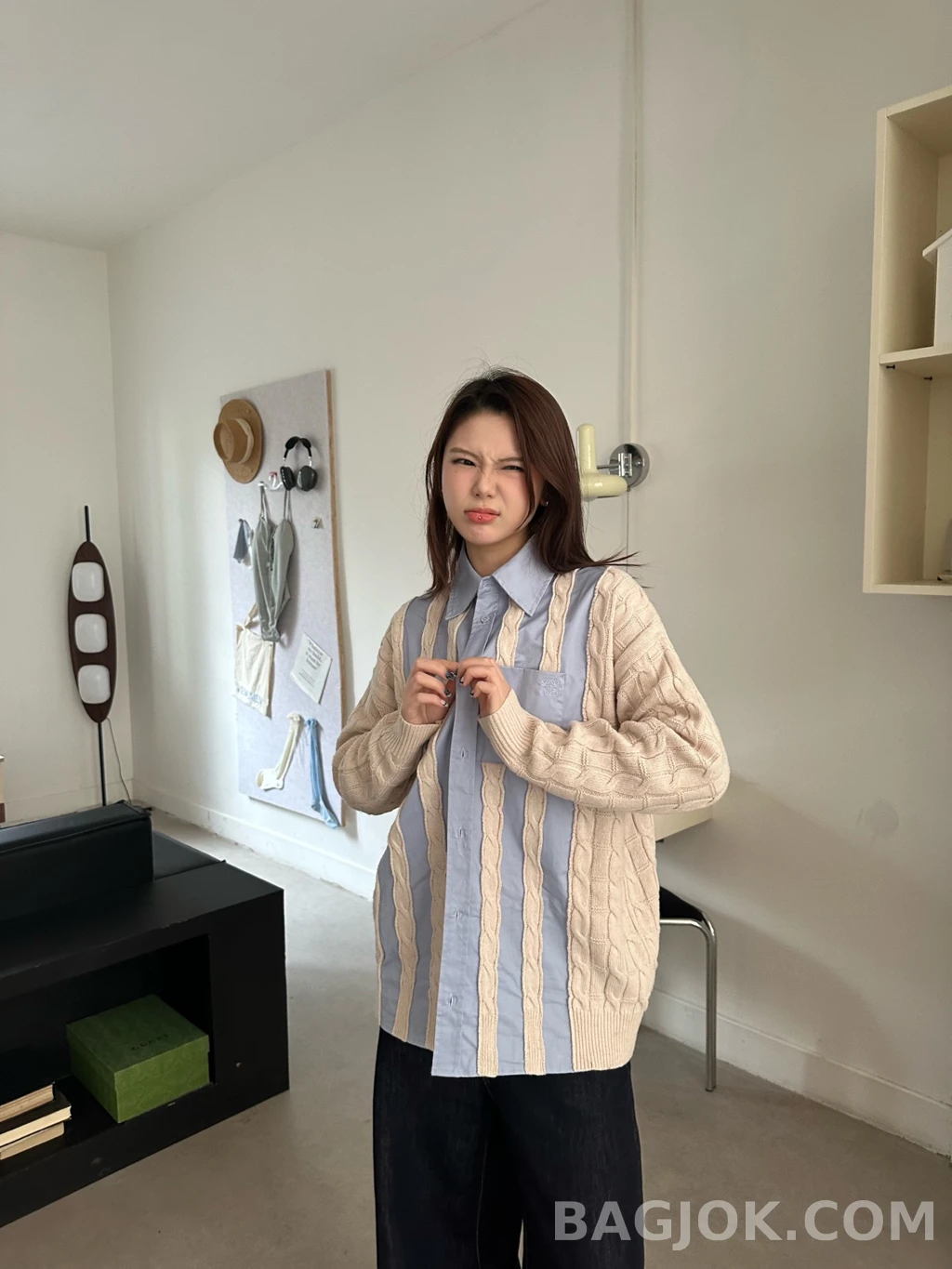 로에베 로에베 니트 콤비 셔츠 상세 이미지