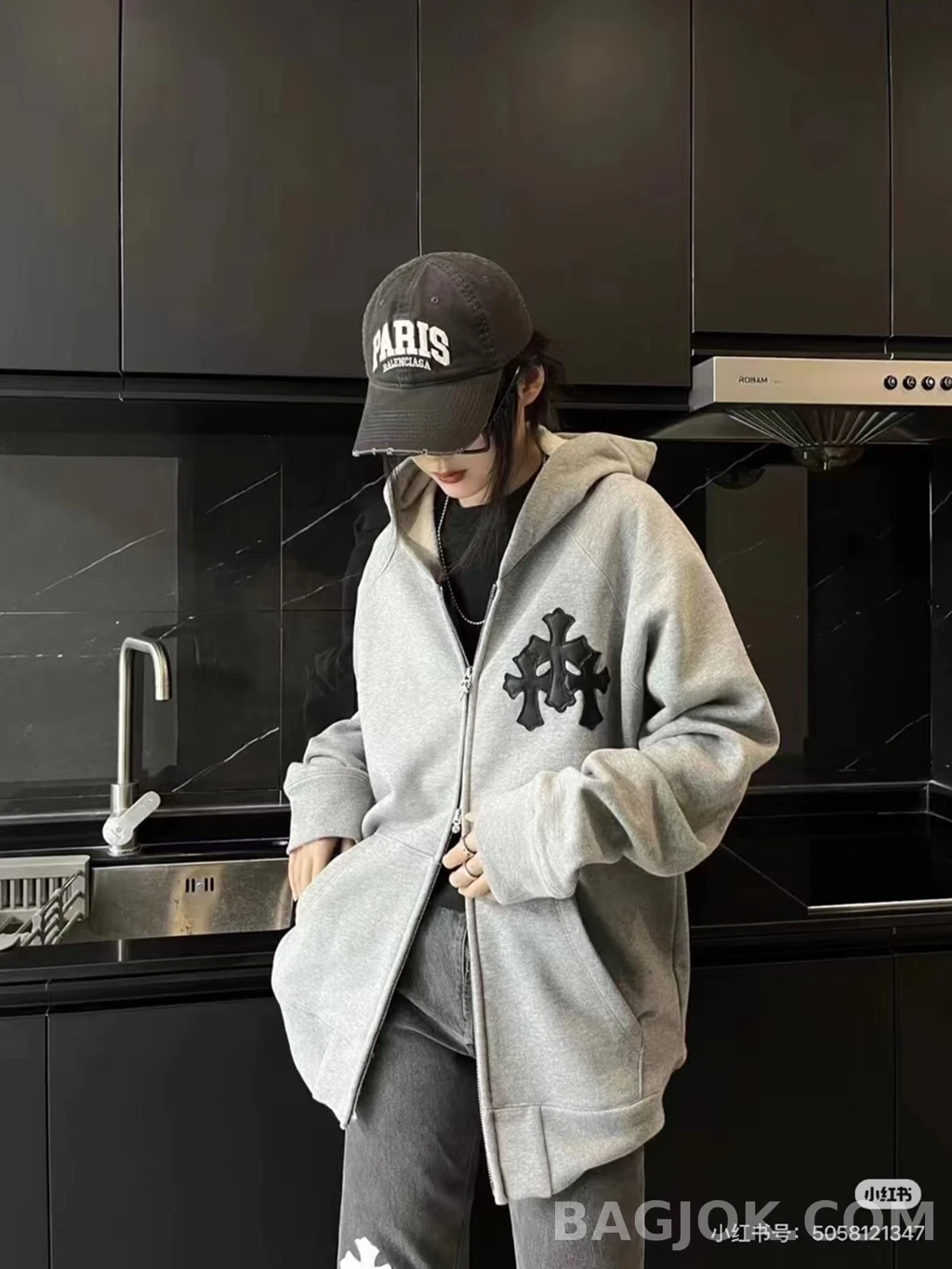 크롬하츠 크롬하츠 트리플 크로스 후드 집업 상세 이미지