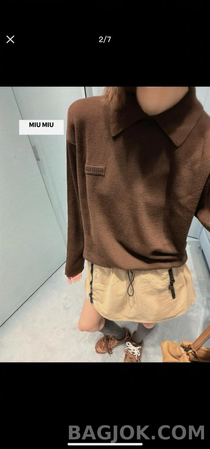 null 미우미우 립 폴로 니트 상세 이미지