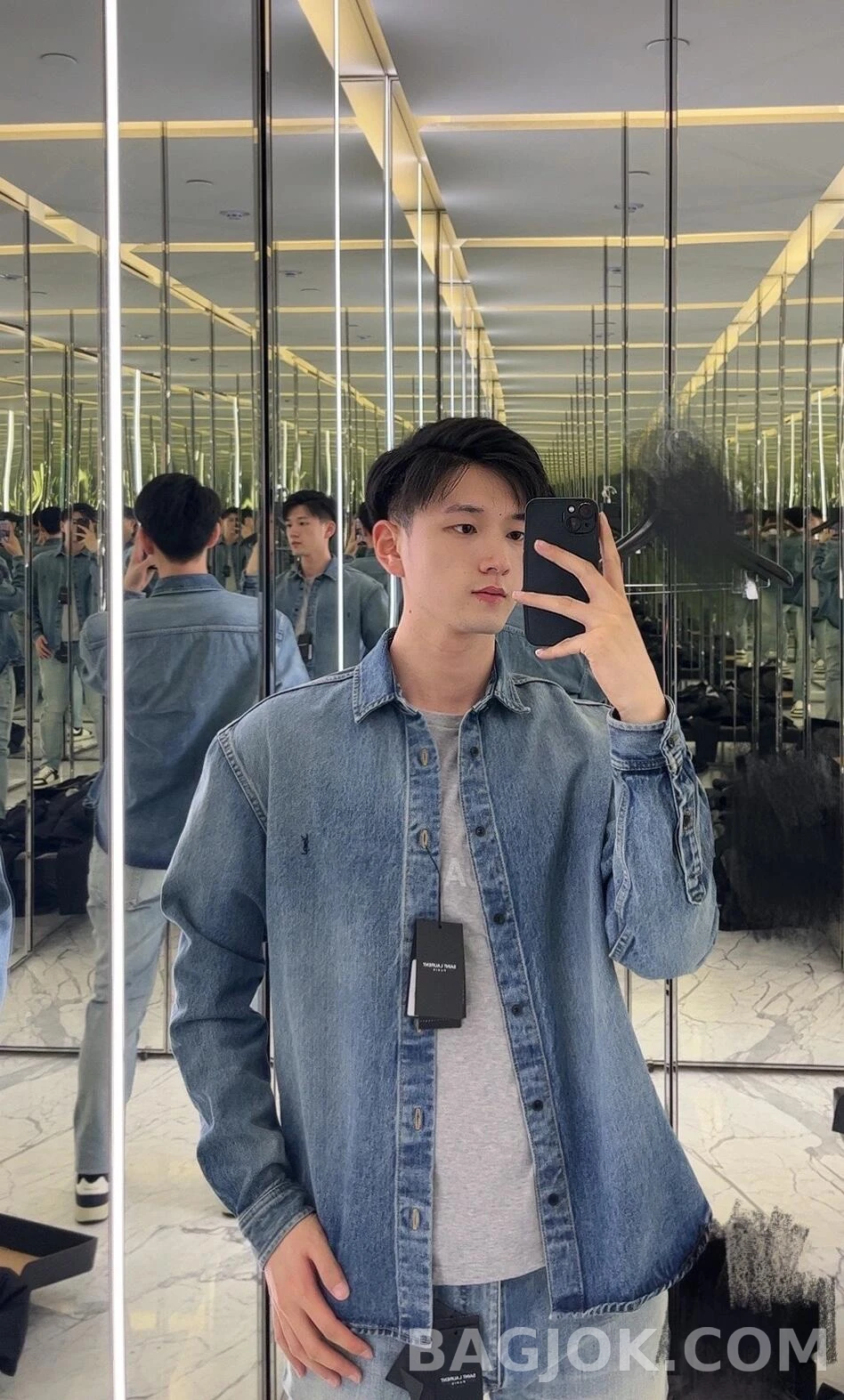 생로랑 생로랑 데님 셔츠 상세 이미지