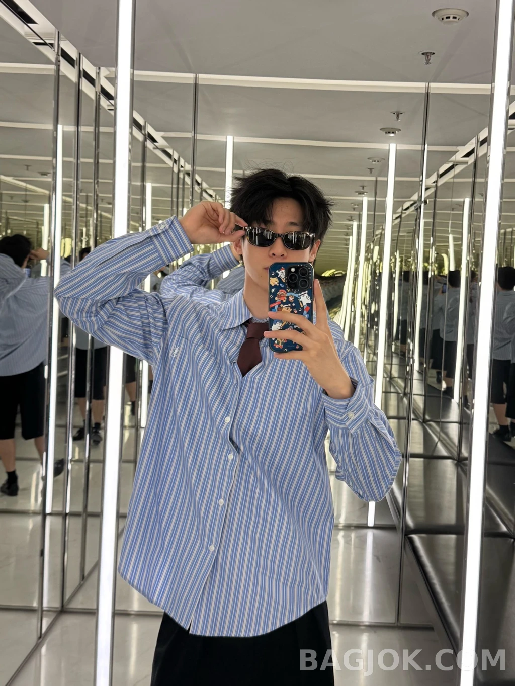 생로랑 생로랑 스트라이프 셔츠 상세 이미지