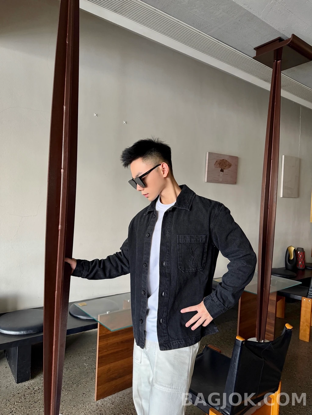 생로랑 생로랑 카상드르 데님 셔츠 상세 이미지
