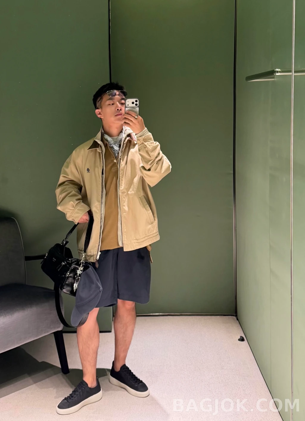 프라다 프라다 레더카라 해링턴 상세 이미지