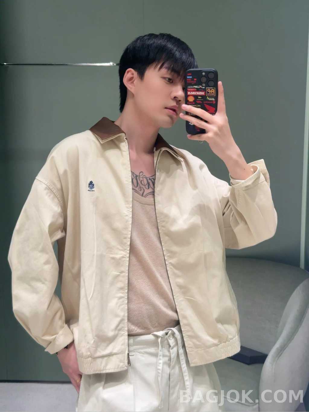 프라다 프라다 레더카라 해링턴 상세 이미지