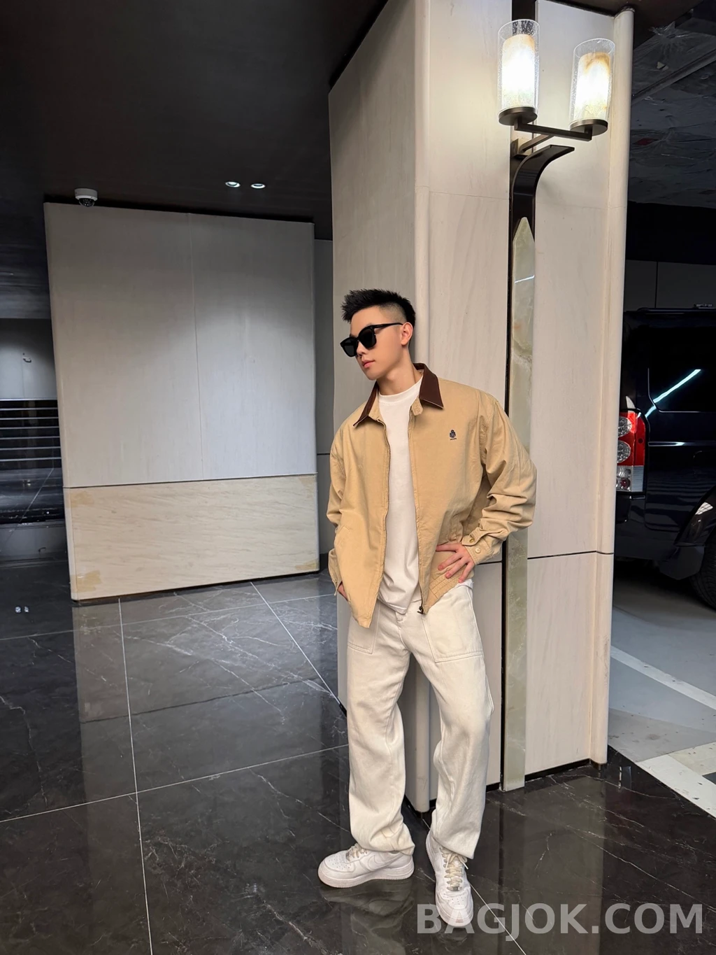 프라다 프라다 레더카라 해링턴 상세 이미지