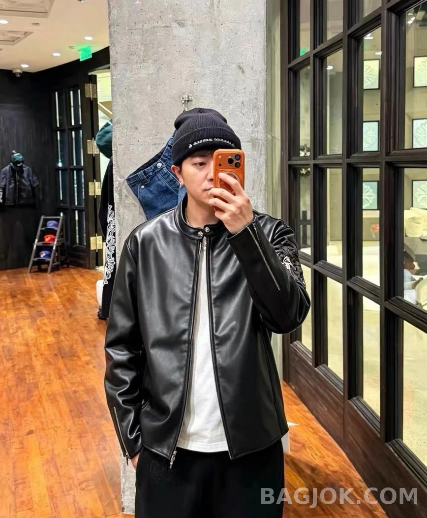 크롬하츠 크롬하츠 스탠드넥 레더 재킷 상세 이미지
