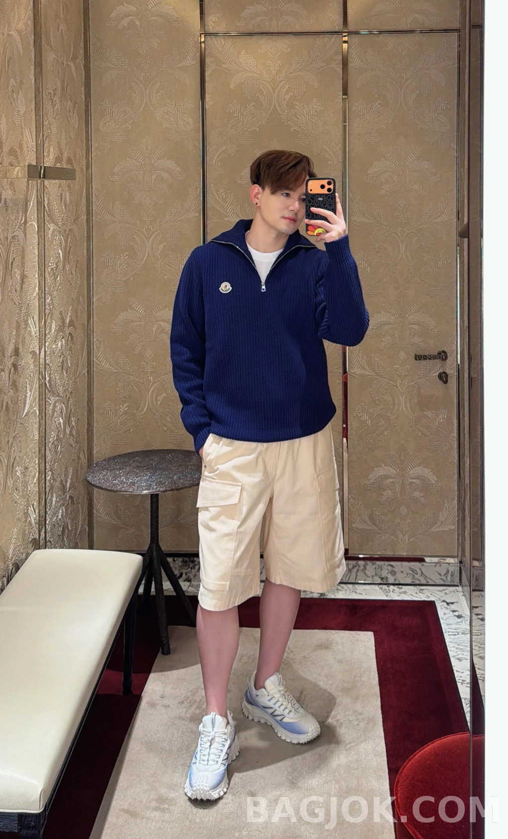 몽클레어 몽클레어 와펜 하프집 니트 상세 이미지