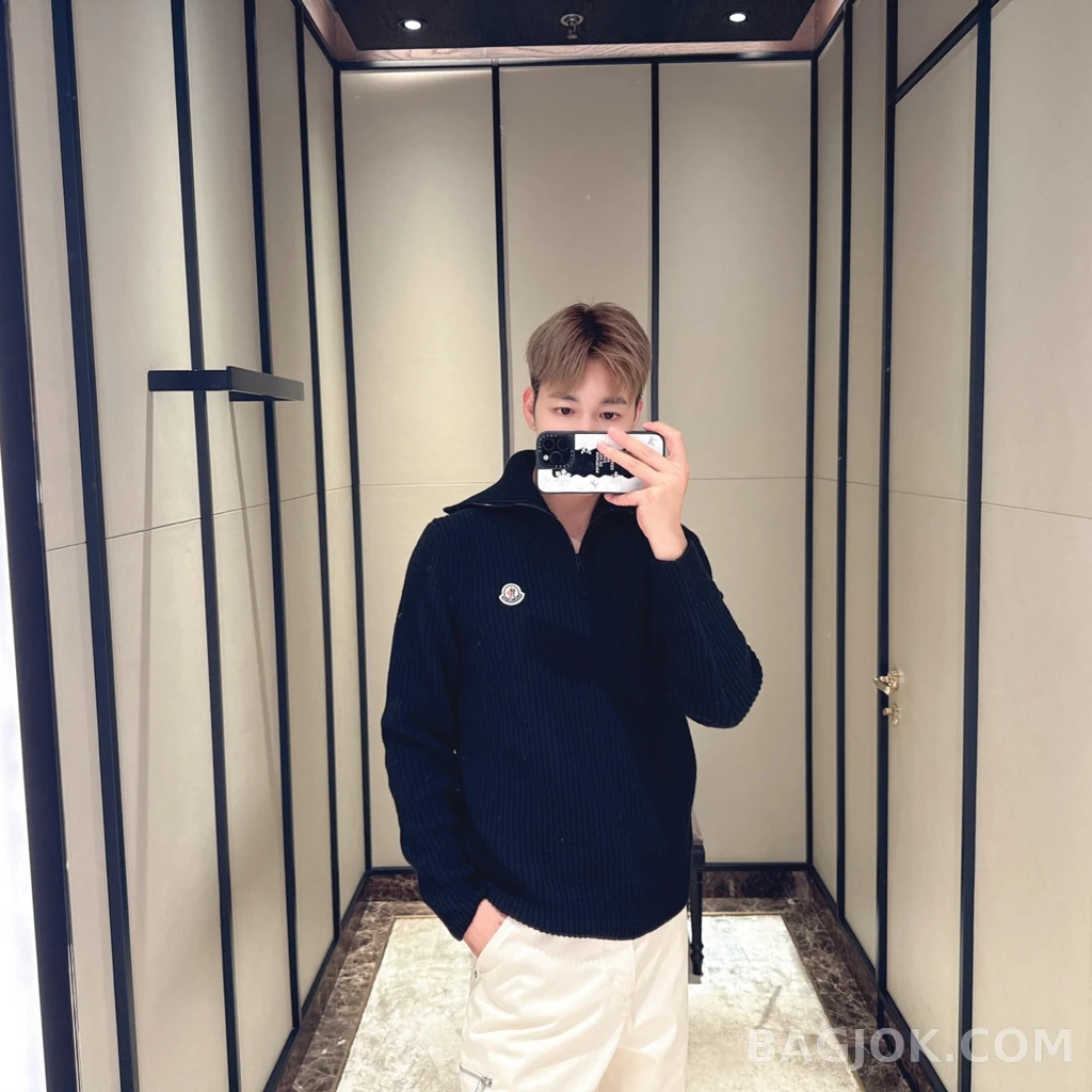 몽클레어 몽클레어 와펜 하프집 니트 상세 이미지