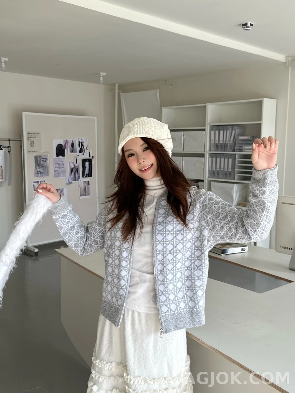 디올 디올 자카드 니트 집업 상세 이미지