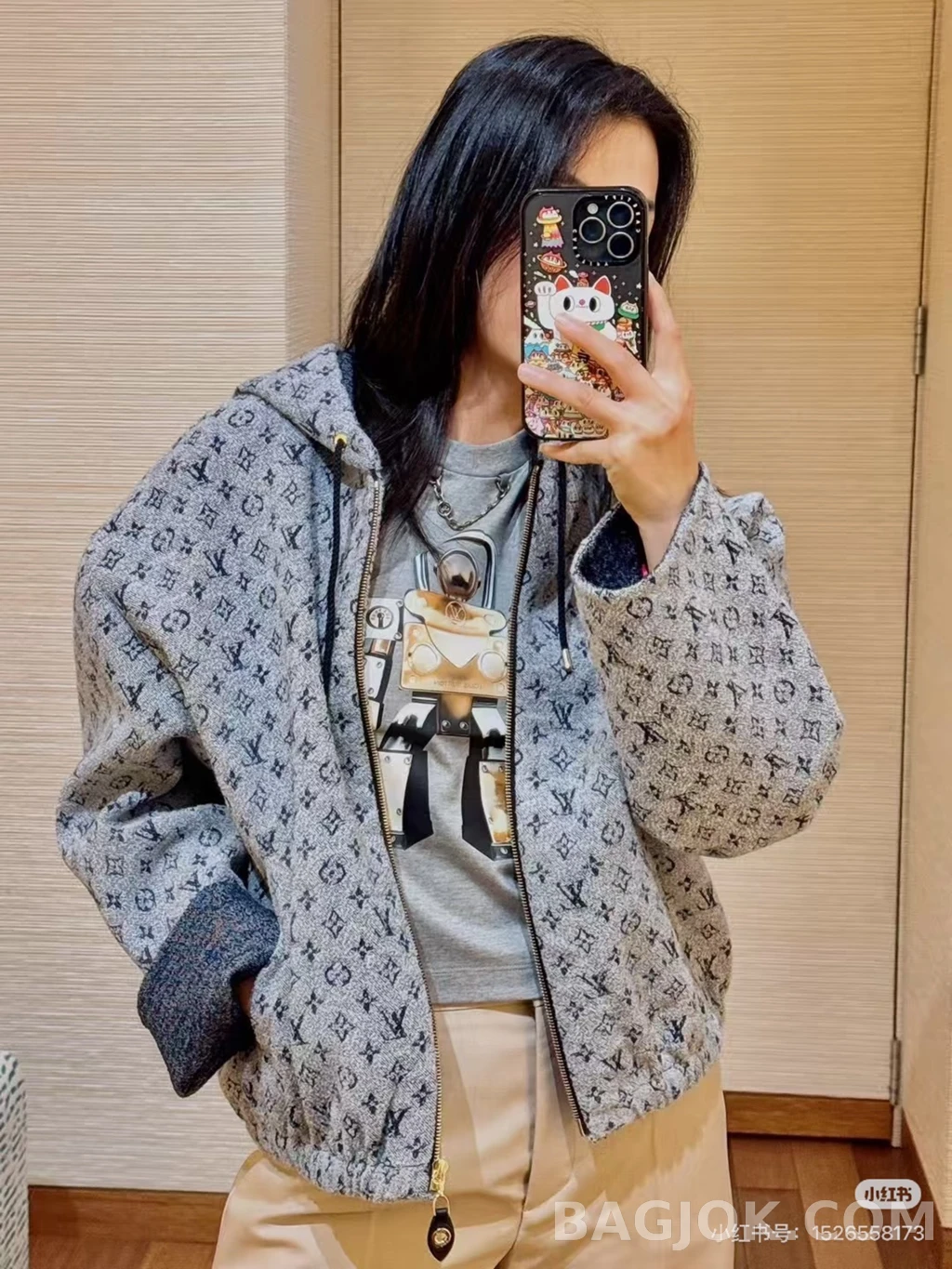 루이비통 루이비통 모노그램 펠트 후드 집업 상세 이미지