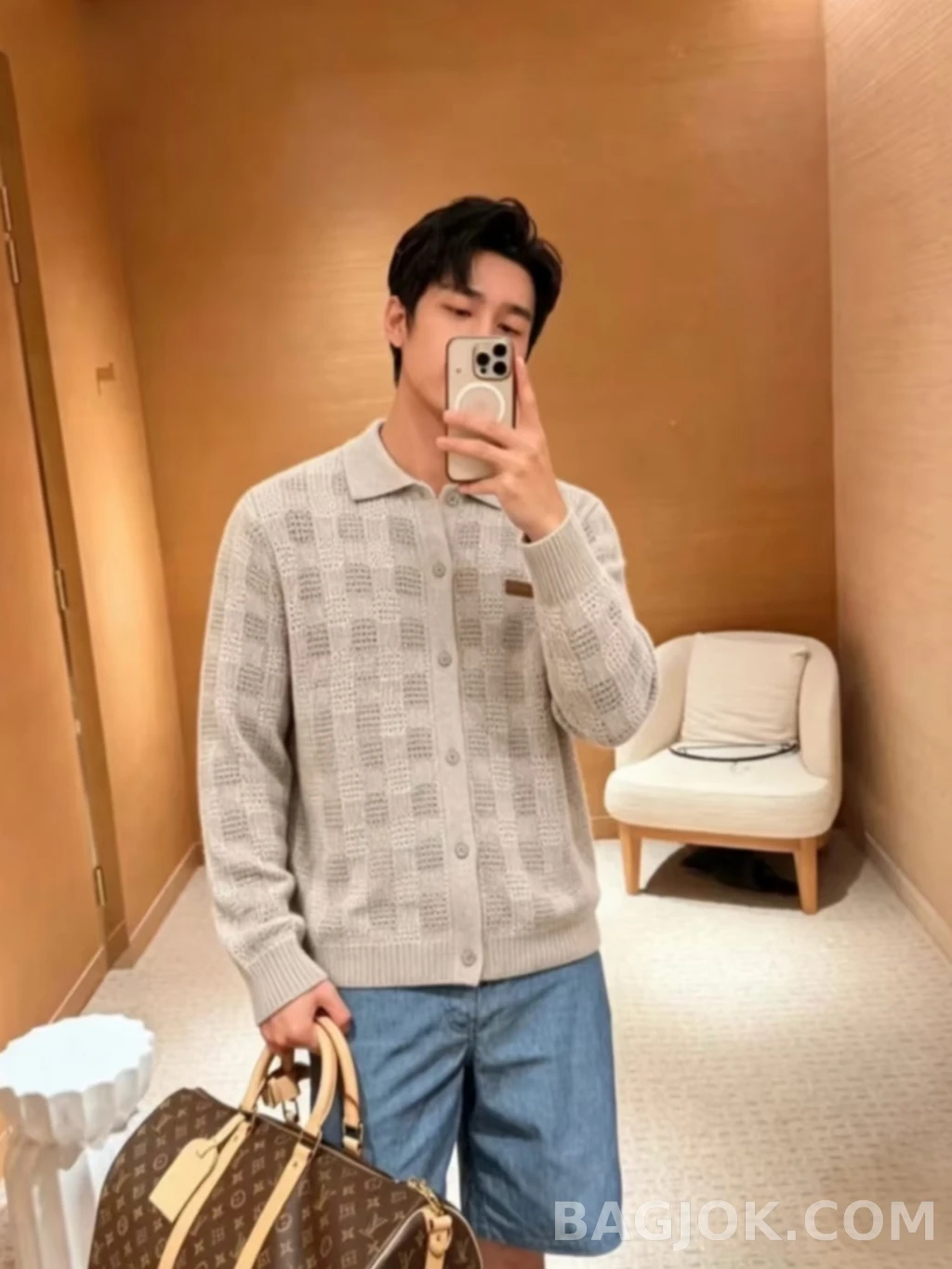 루이비통 루이비통 자카드 체크 가디건 상세 이미지