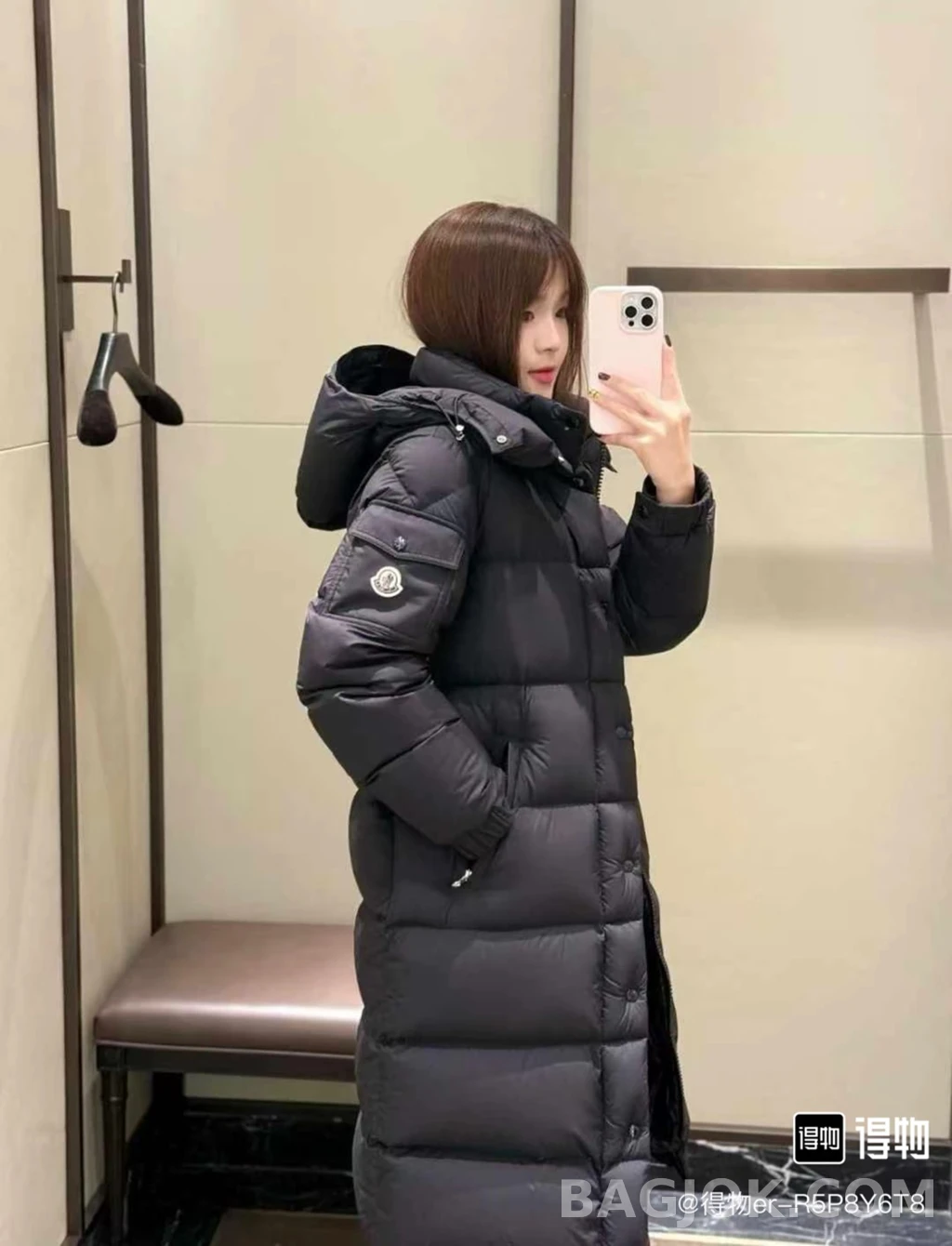 몽클레어 몽클레어 후드 롱패딩 상세 이미지