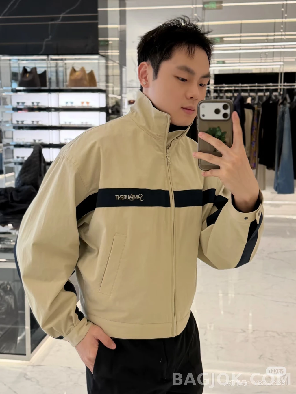 생로랑 생로랑 컬러블록 재킷 상세 이미지
