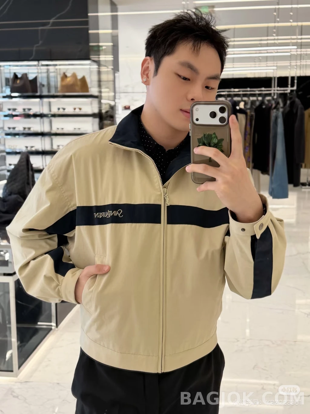 생로랑 생로랑 컬러블록 재킷 상세 이미지