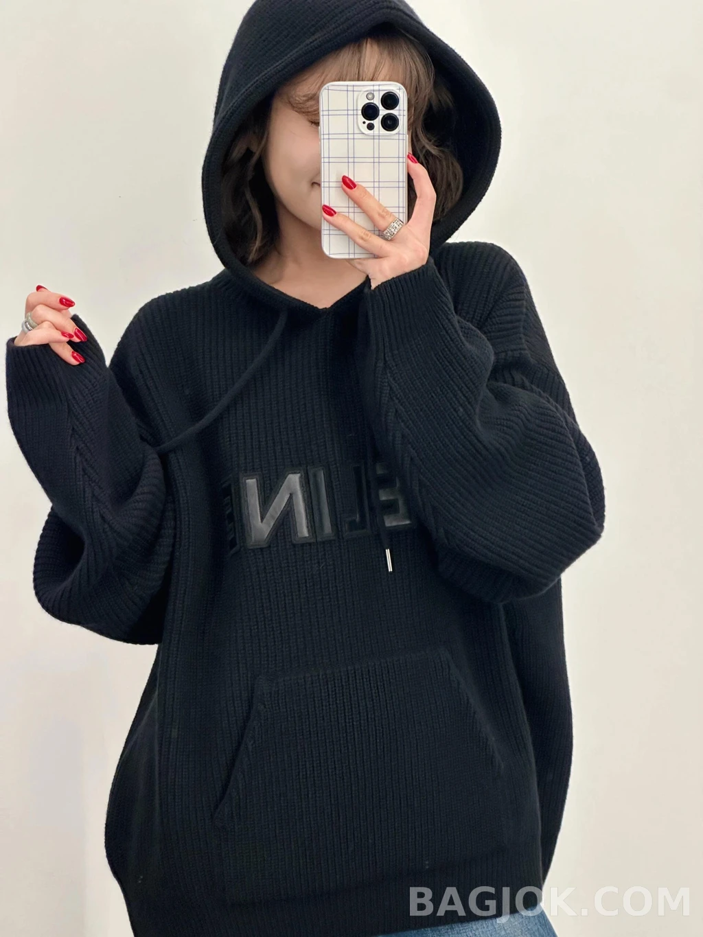 셀린느 셀린느 레더로고 와플 후드 상세 이미지