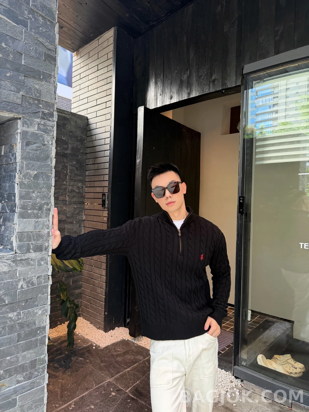 랄프로렌 랄프로렌 꽈배기 하프 집업 상세 이미지