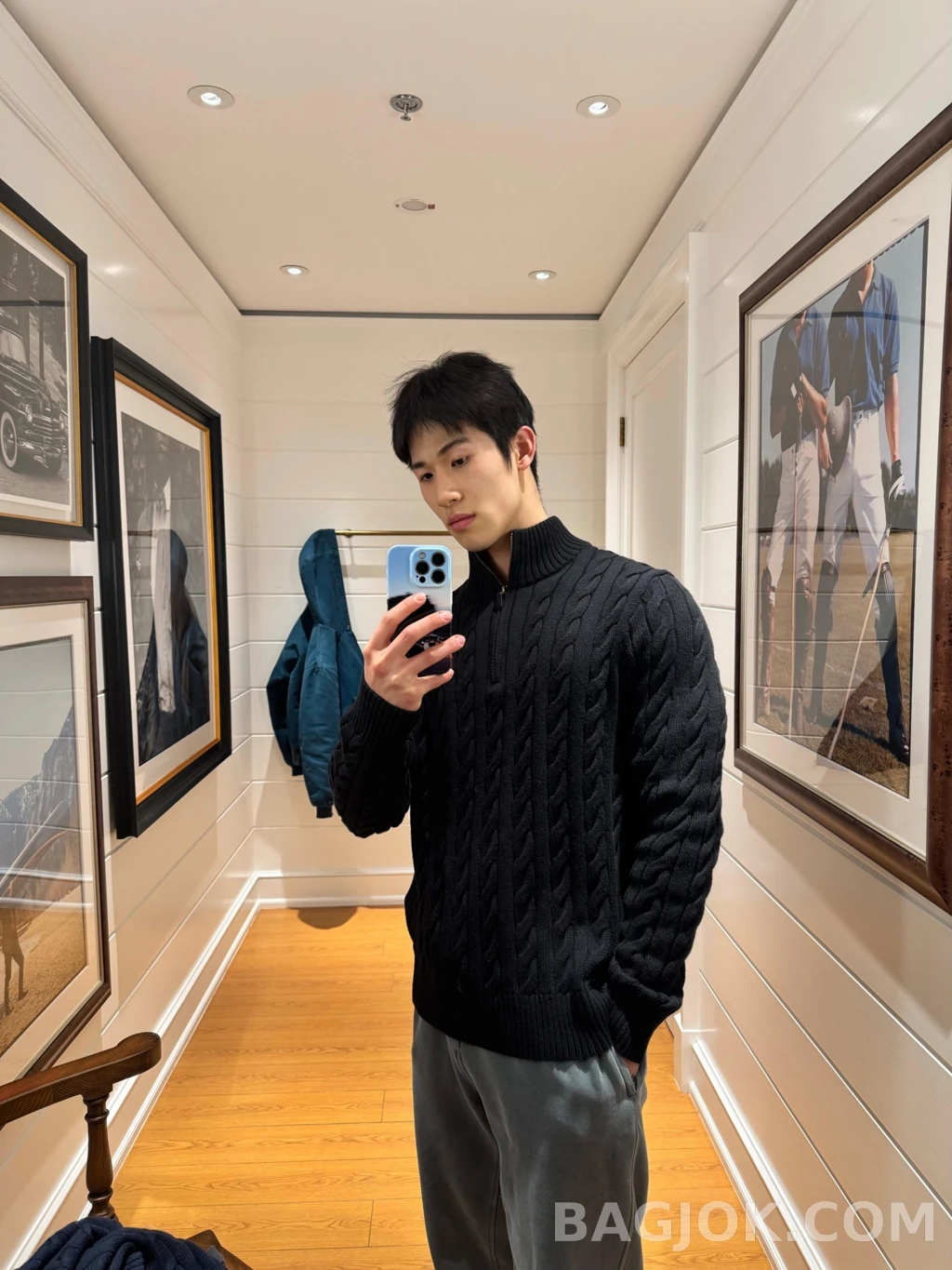 랄프로렌 랄프로렌 꽈배기 하프 집업 상세 이미지