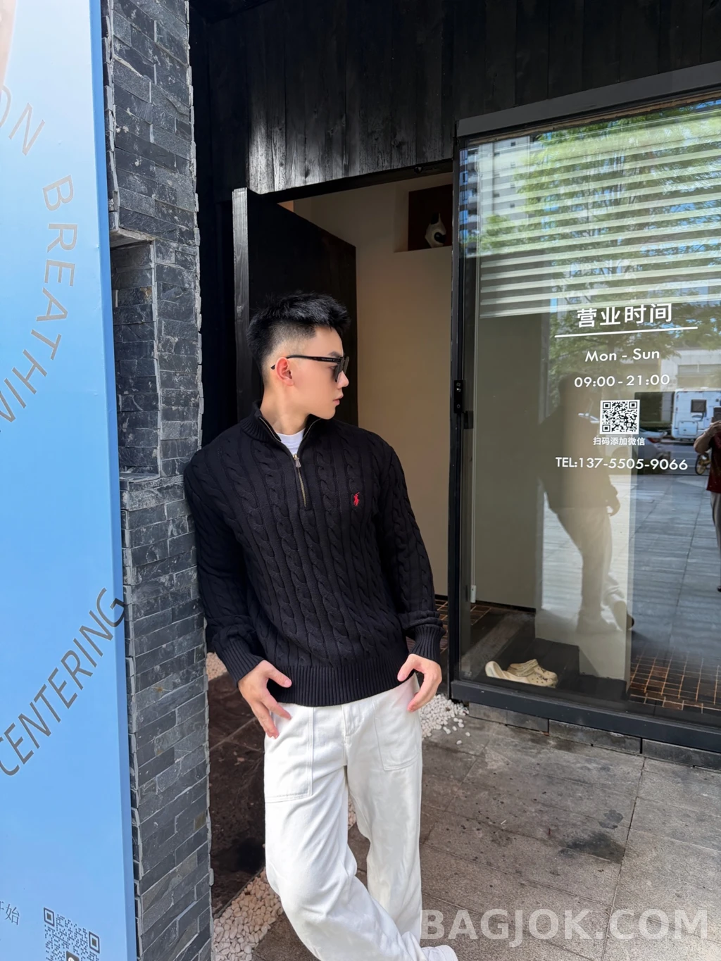 랄프로렌 랄프로렌 꽈배기 하프 집업 상세 이미지