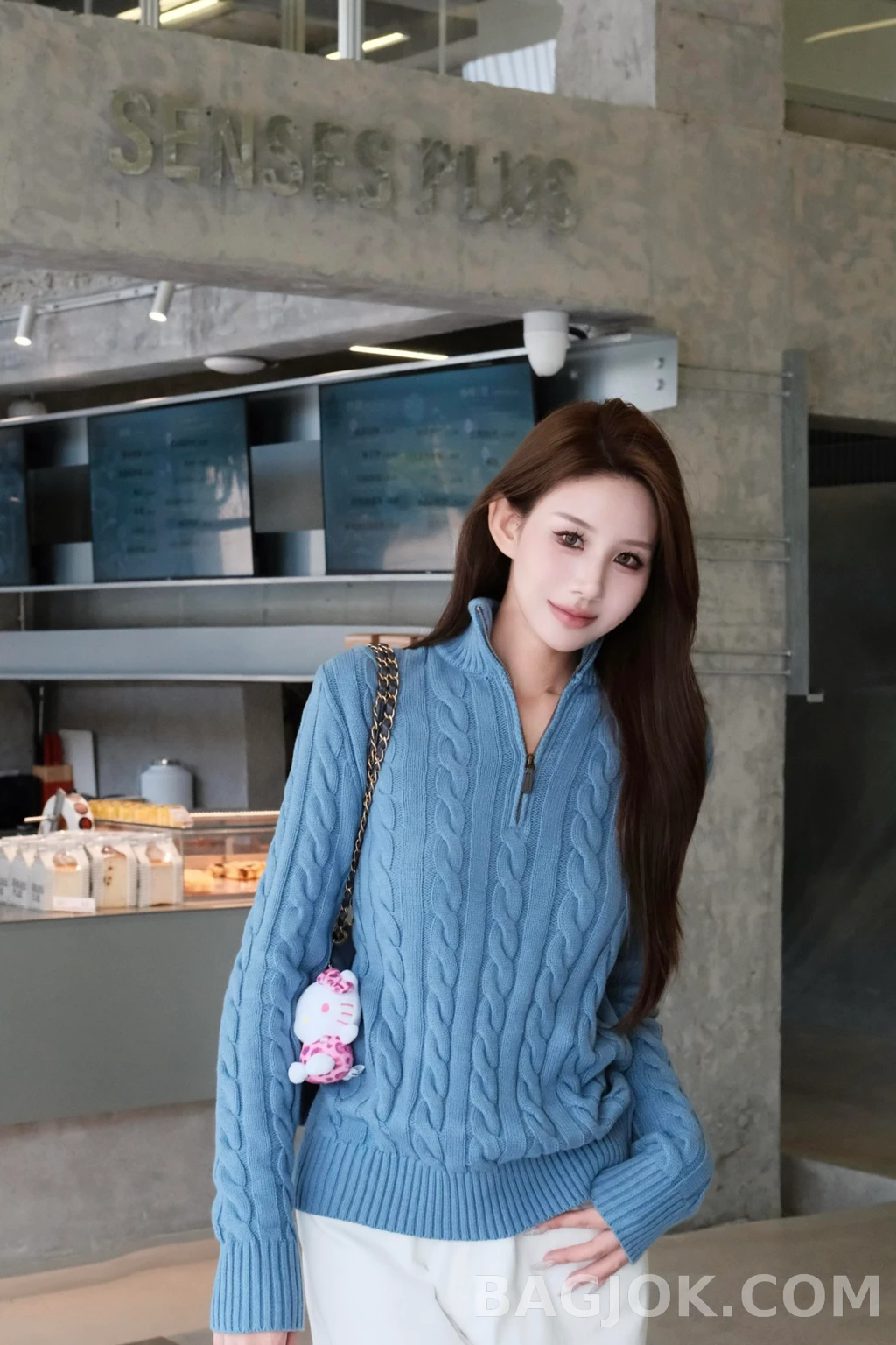 랄프로렌 랄프로렌 꽈배기 하프 집업 상세 이미지