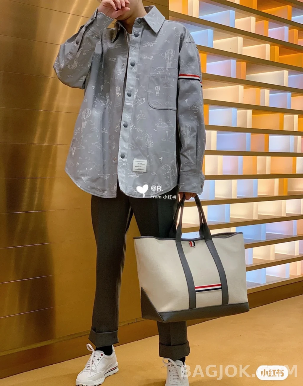 톰브라운 톰브라운 프린트 셔츠재킷 상세 이미지