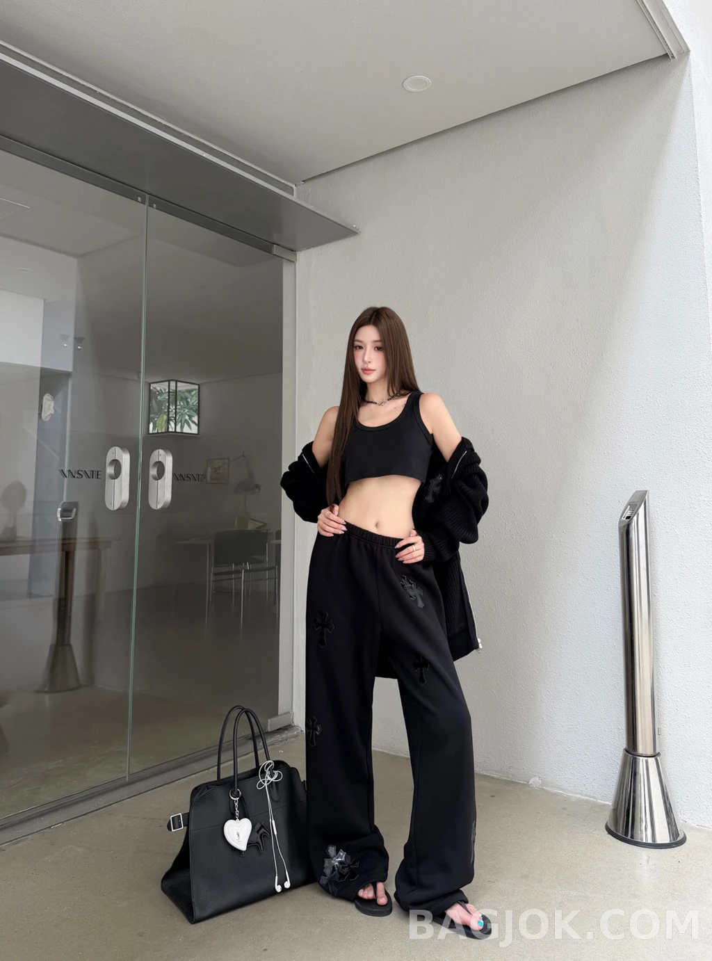 크롬하츠 크롬하츠 가죽크로스 팬츠 상세 이미지