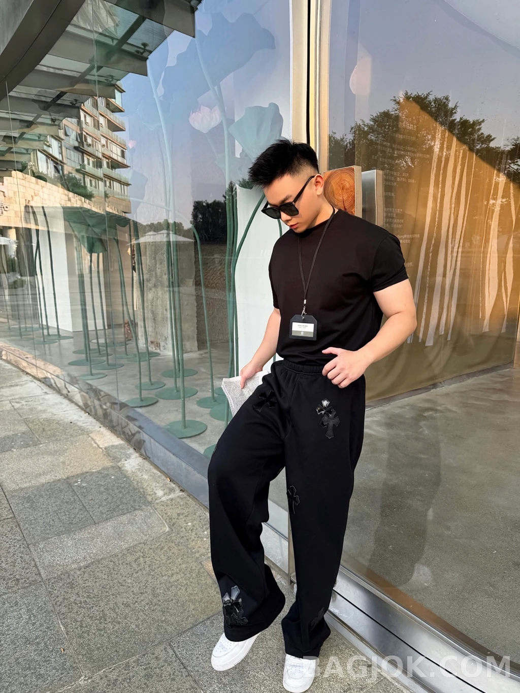 크롬하츠 크롬하츠 가죽크로스 팬츠 상세 이미지