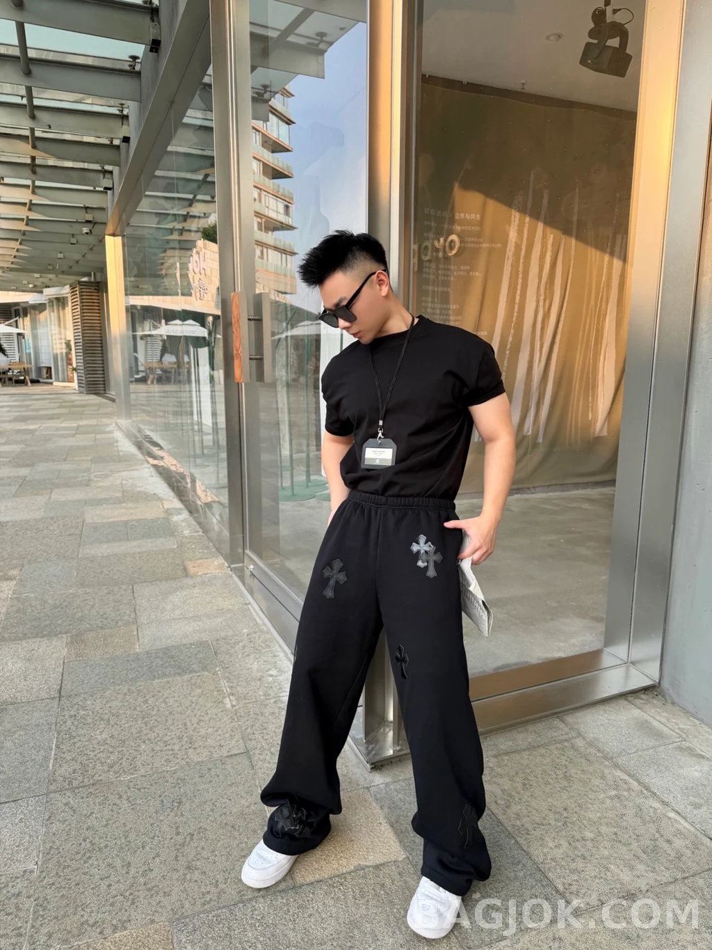 크롬하츠 크롬하츠 가죽크로스 팬츠 상세 이미지