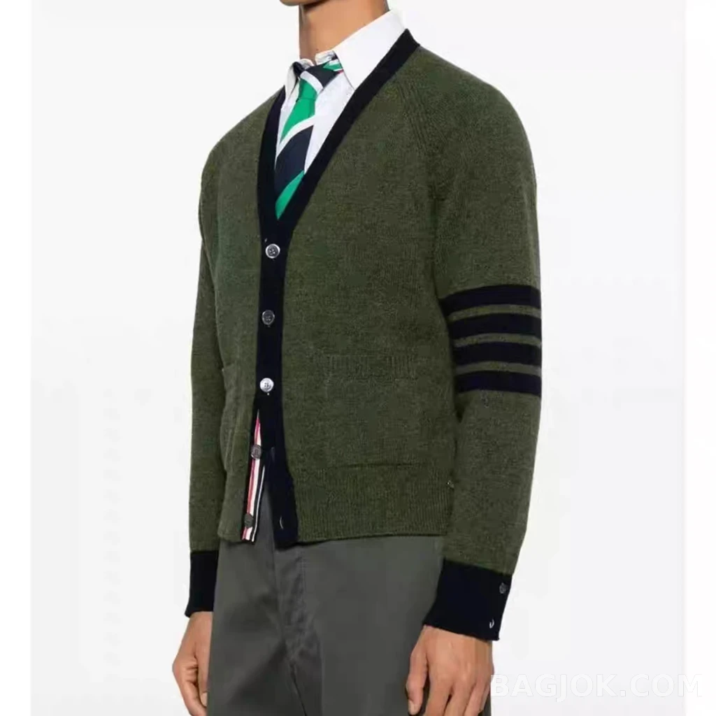 톰브라운 톰브라운 배색 가디건 상세 이미지