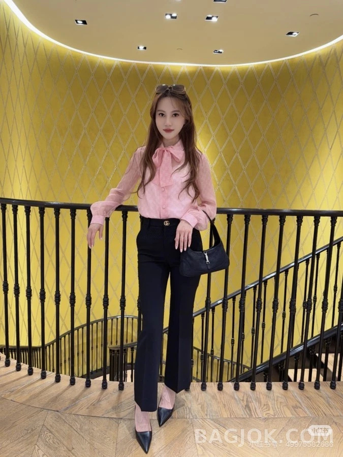 구찌 구찌 모노그램 보우 셔츠 상세 이미지