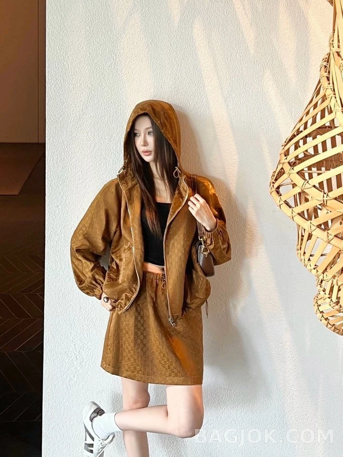 구찌 구찌 자카드 드로스트링 스커트 상세 이미지