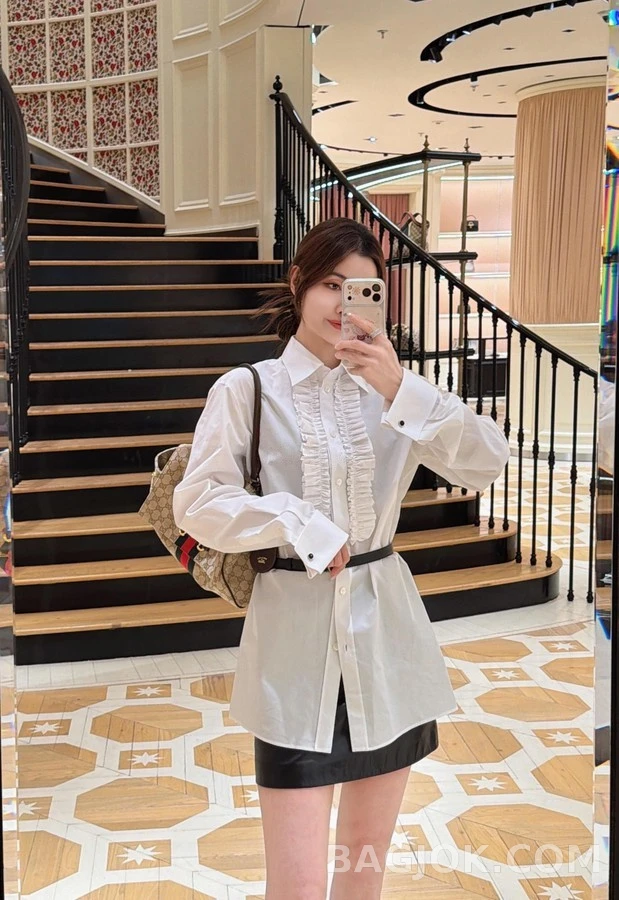 구찌 구찌 프릴 벨트 셔츠 상세 이미지