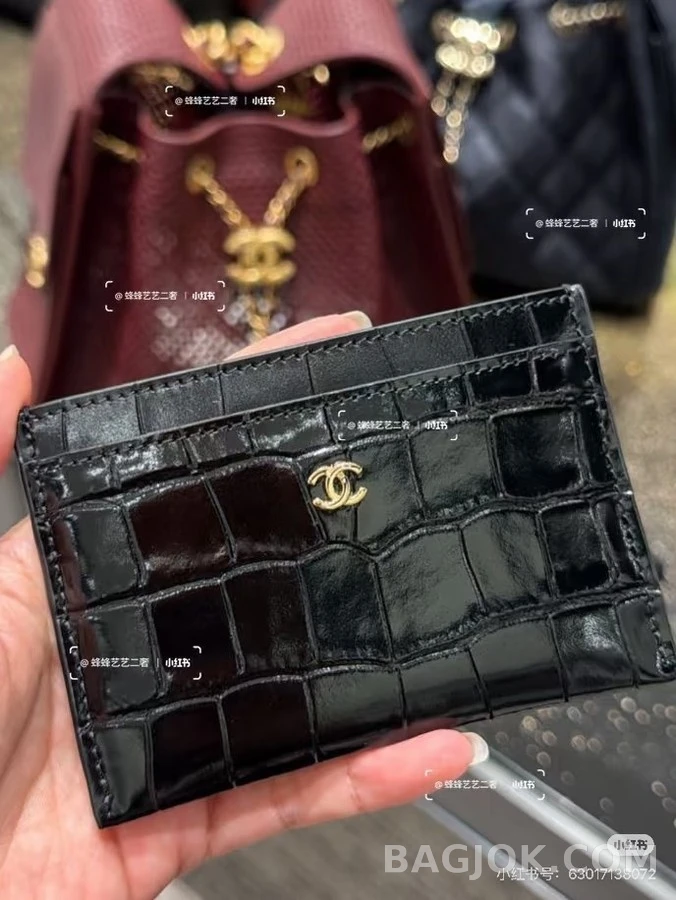 샤넬 샤넬 26S 크로커 로고 카드홀더 금장 카프 상세 이미지