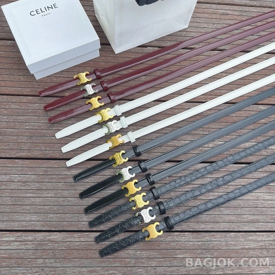 셀린느 셀린느 트리오페 1.8CM 악어 엠보 벨트 상세 이미지