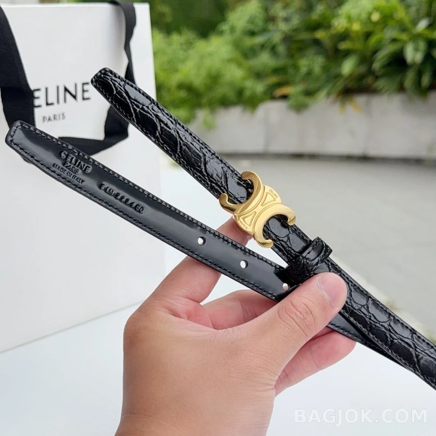 셀린느 셀린느 트리오페 1.8CM 악어 엠보 벨트 상세 이미지